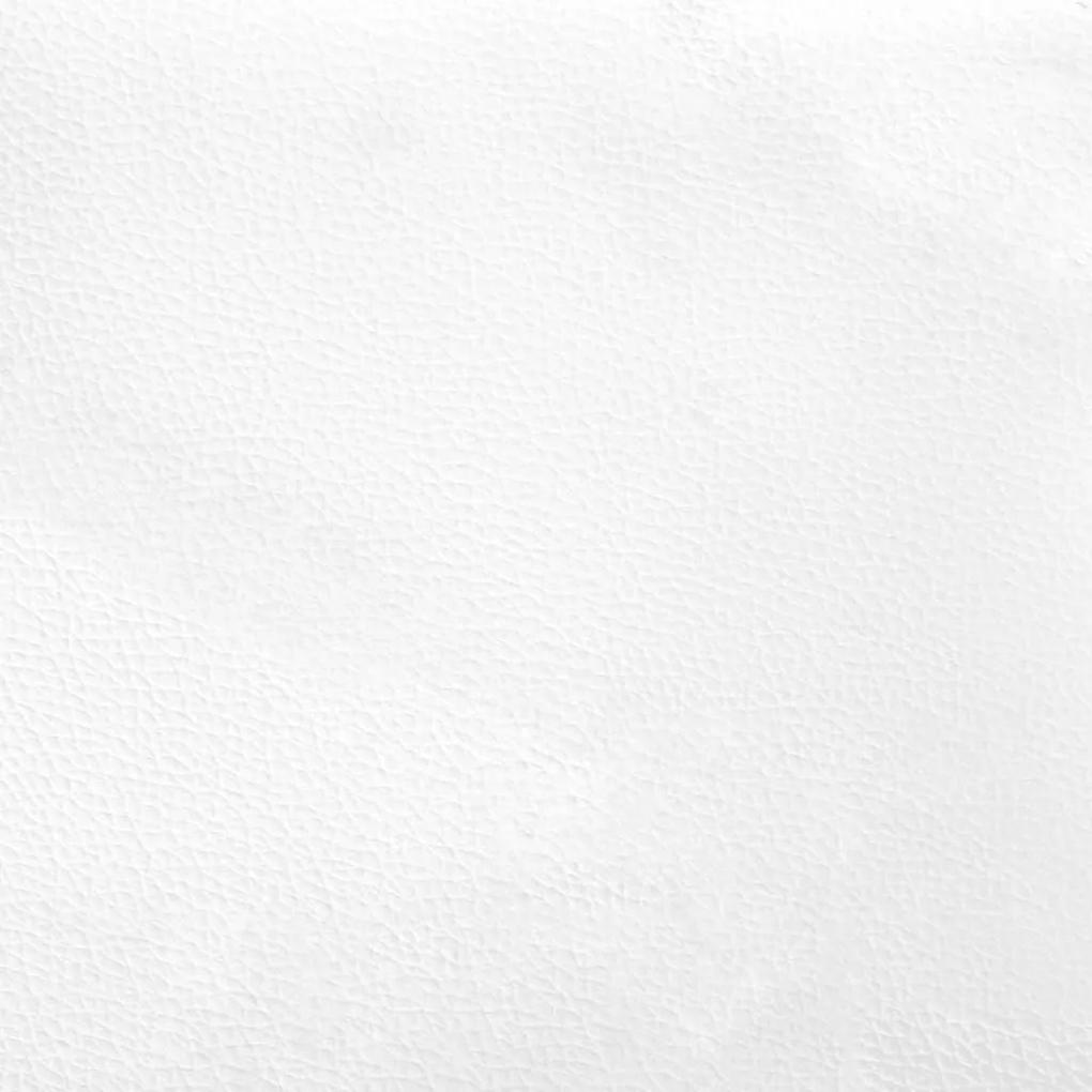 Πλαίσιο Κρεβατιού με Κεφαλάρι Λευκό/Μαύρο 160x200εκ Συνθ. Δέρμα - Λευκό