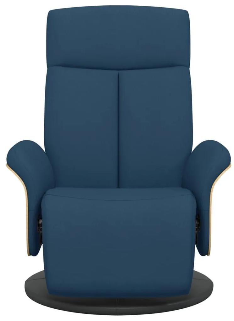 Πολυθρόνα Ανακλινόμενη με Υποπόδιο Μπλε Υφασμάτινη - Μπλε