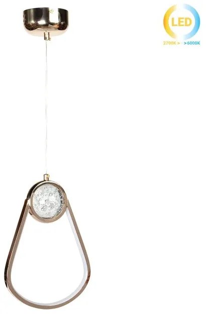Κρεμαστό Φωτιστικό Οροφής LED 32W 20Χ7Χ30 εκ. χρυσό με γυάλινη μπάλα - GLOBOBOX 581490-581490-Χρυσό 581490