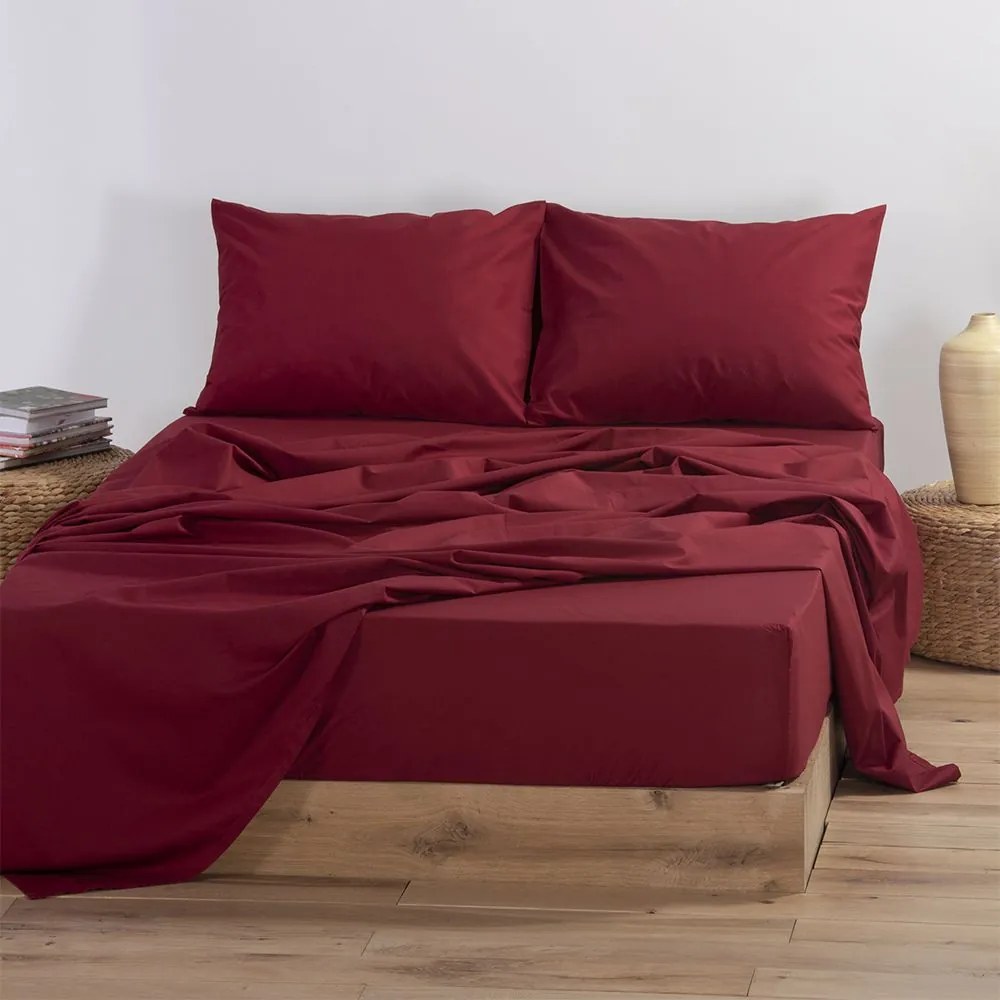 Σεντόνι Με Λάστιχο Basic Bordo Nef-Nef Μονό 100x200cm Με Λάστιχο 100% Cotton
