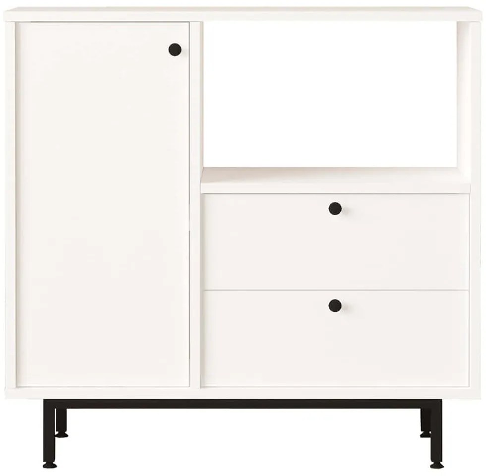 Ντουλάπι 956LCS3551 88x35,5x85cm White Μοριοσανίδα, Μέταλλο