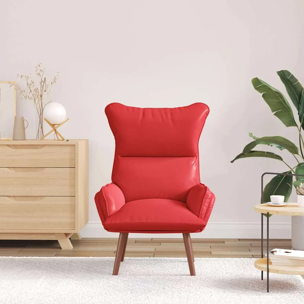vidaXL Χαλαρωτική Πολυθρόνα Κόκκινο 69 x 74 x 93 εκ. Τεχνητό δέρμα