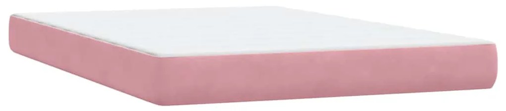 BOX SPRING ΚΡΕΒΑΤΙ ΜΕ ΣΤΡΩΜΑ ΡΟΖ 140X220 CM ΒΕΛΟΥΔΙΝΟ 3317402