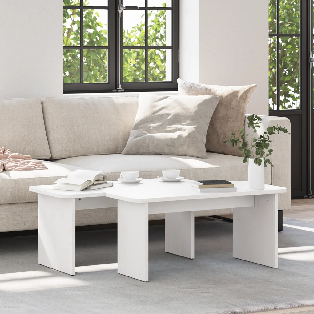 vidaXL Τραπεζάκι σαλονιού 2 pcs Λευκό 100 x 69 x 35.5 εκ