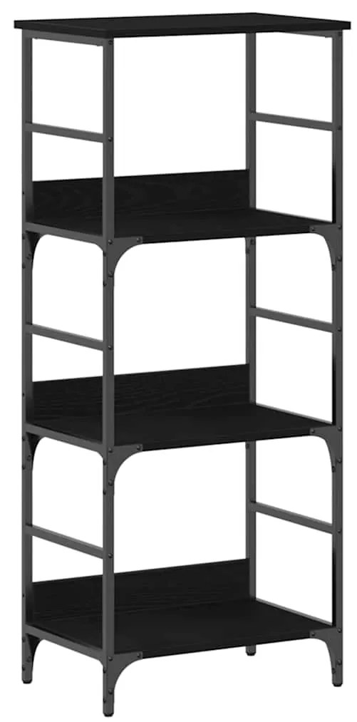 vidaXL Ράφι Βιβλίων Μαύρη Οξυά 50 x 33 x 117,5 εκ Επεξεργασμένο ξύλο