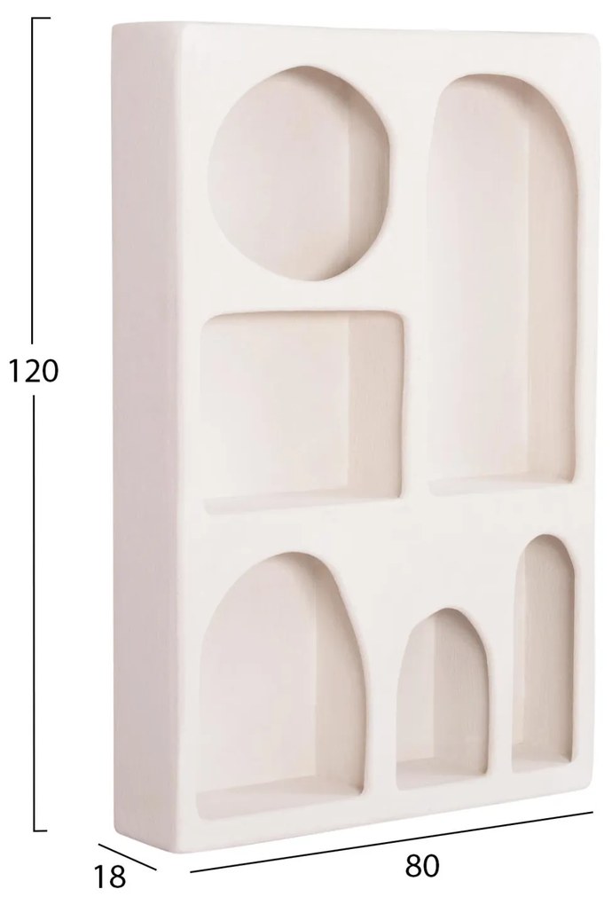 ΡΑΦΙΕΡΑ-ΚΟΜΜΟ ΣΕΙΡΑ SANTORINI MDF ΣΕ ΥΠΟΛΕΥΚΟ 80x18x120Υεκ.
