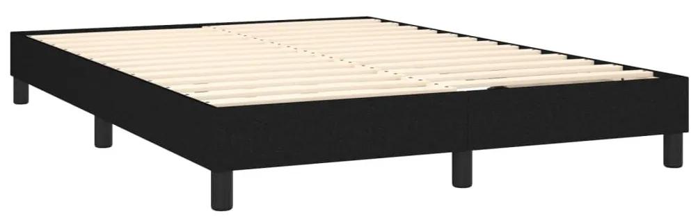 Κρεβάτι Boxspring με Στρώμα Μαύρο 140x200 εκ. Υφασμάτινο - Μαύρο