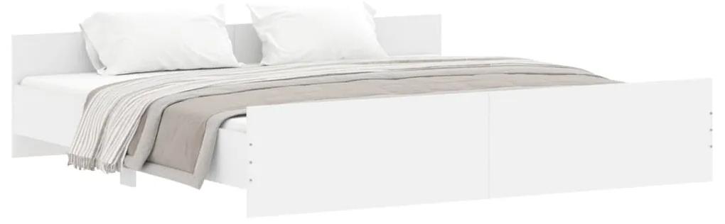 vidaXL Πλαίσιο Κρεβατιού με Κεφαλάρι&Ποδαρικό Λευκό 180x200εκ.