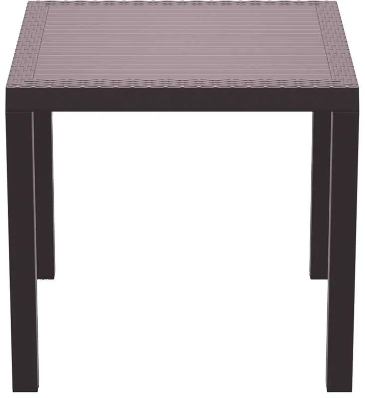 Τραπέζι πολυπροπυλένιου Wicker Orlando 80x80 Καφέ