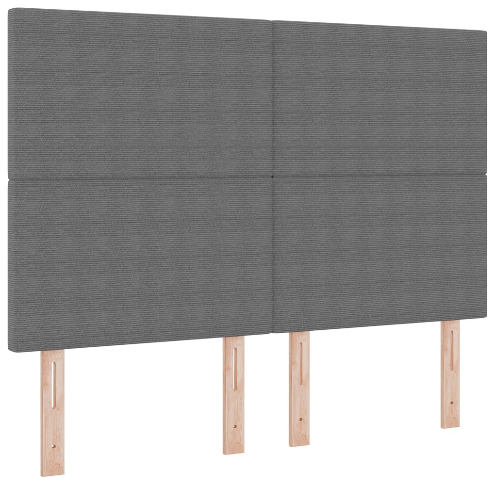vidaXL LED κεφαλάρι με φώτα λωρίδας LED Ανοιχτό γκρι 160 cm ύφασμα