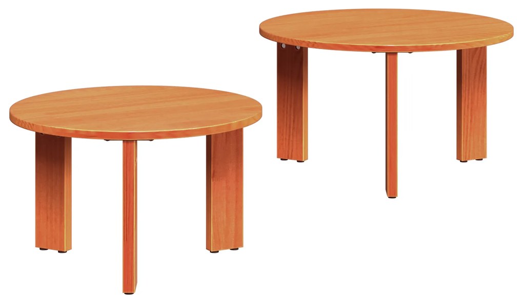vidaXL Σετ Τραπεζιού Για Καφέ 2 pcs Καφέ κεριού 47.5 x 47.5 x 27 εκ.