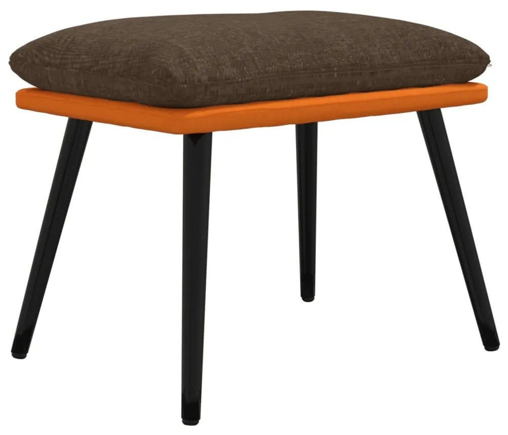 vidaXL Υποπόδιο Καφέ&Πορτοκαλί 45x29,5x35 εκ. Ύφασμα & Συνθετικό Δέρμα