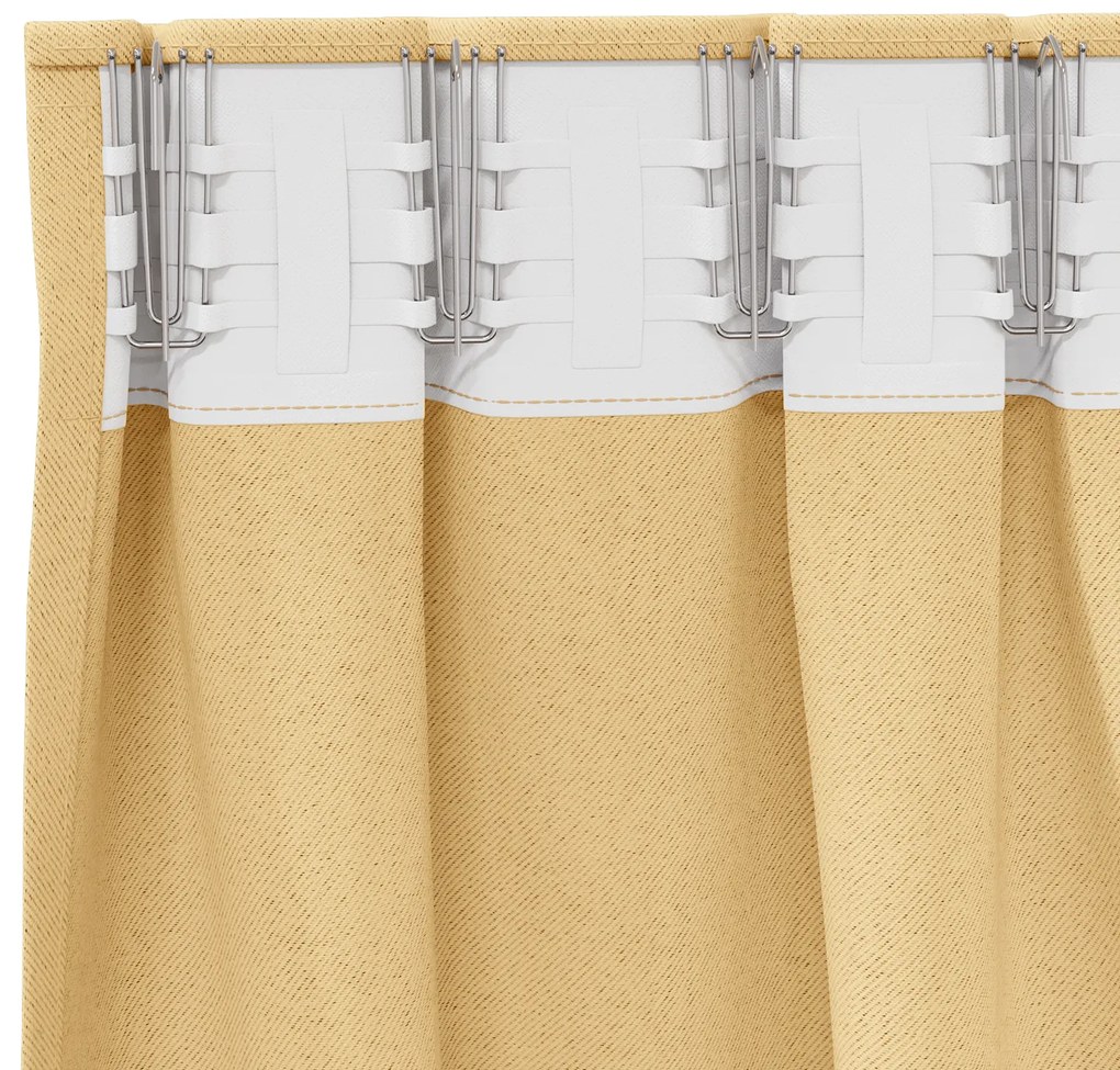 vidaXL Κουρτίνες με κουρτίνες 2 pcs Μπεζ 225 x 140 εκ. Πολυεστέρας