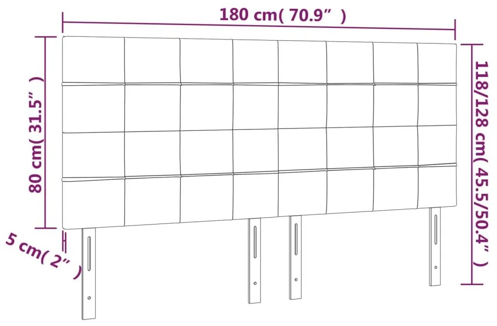 Κεφαλάρια Κρεβατιού 4 τεμ. Σκ. Γκρι 90x5x78/88 εκ. Υφασμάτινο - Γκρι