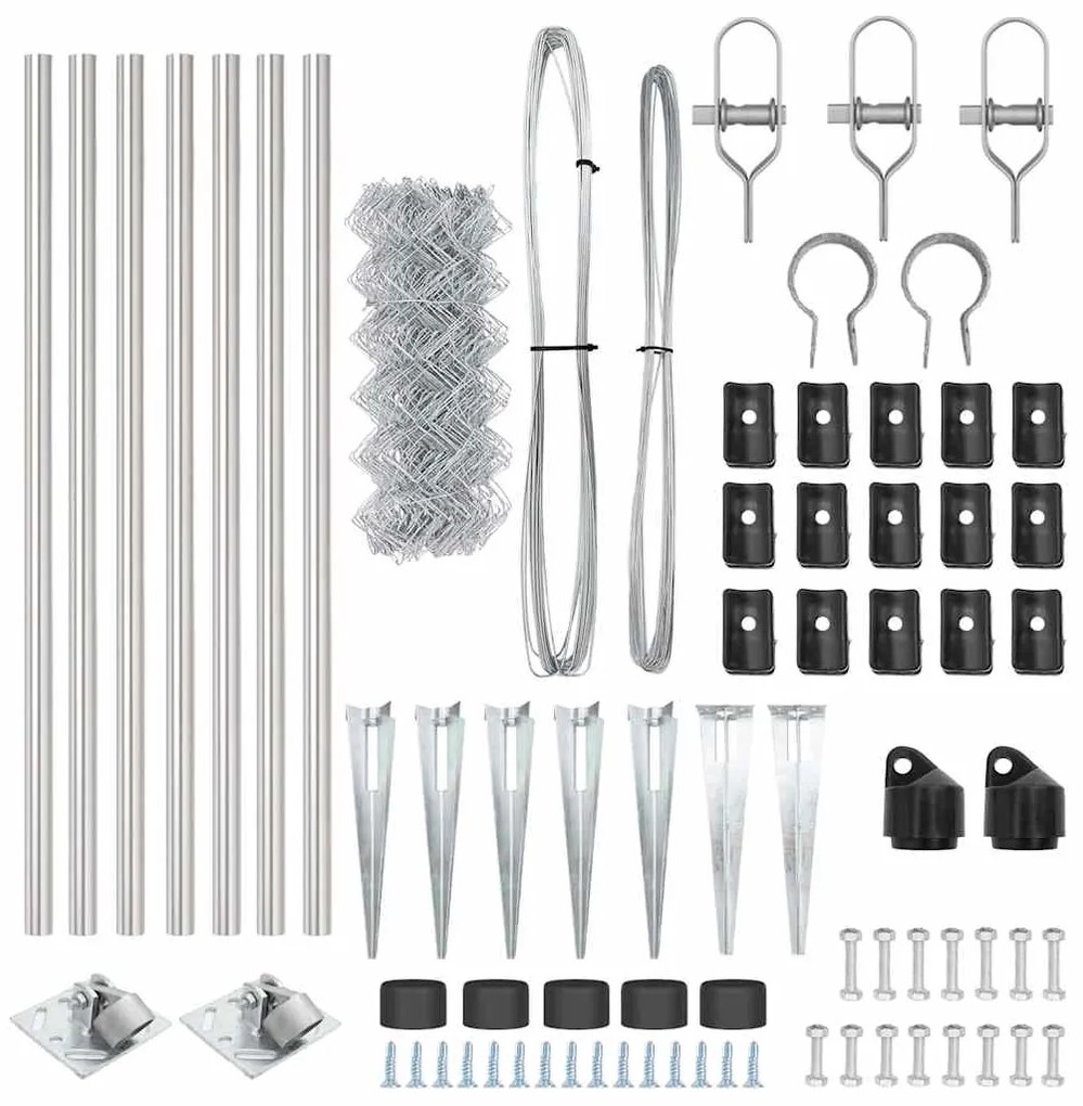 vidaXL Στύλος Περιφράξεων Ασημί 10 x 0,6 μ (60 x 60 mm πλέγμα) Ατσάλι