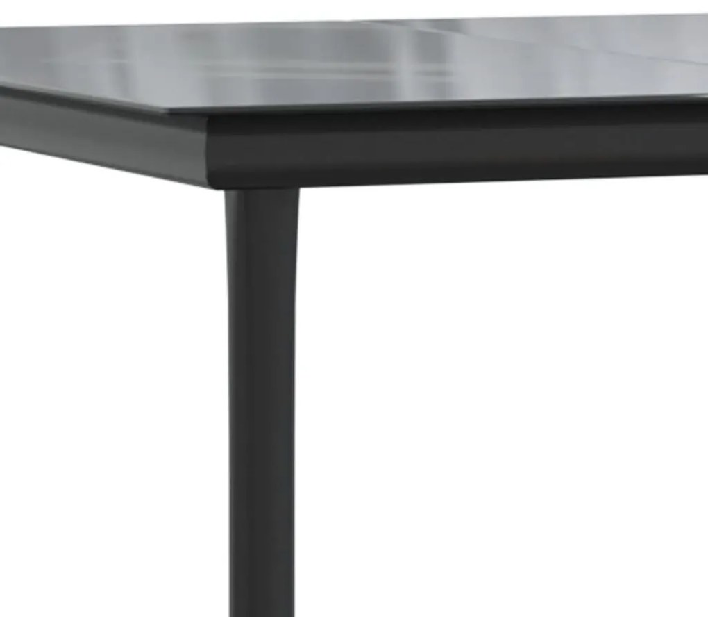 vidaXL Σετ Τραπεζαρίας Κήπου 7 Τεμαχίων Μαύρο από Ατσάλι &amp; Textilene