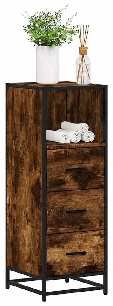 Ντουλάπι μπάνιου καπνιστή βελανιδιά 35x37,5x100 cm