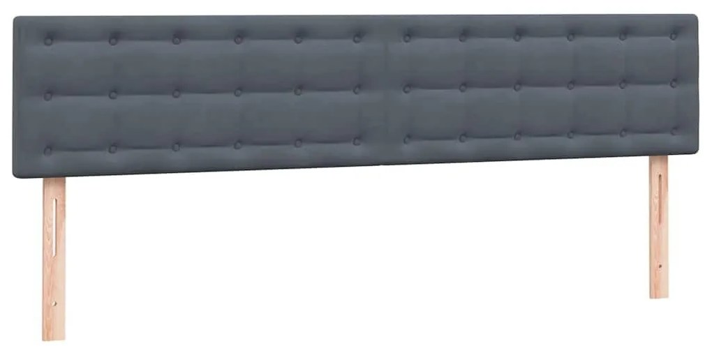 Κρεβάτι Boxspring με Στρώμα Σκούρο Γκρι 180x210 εκ. Βελούδινο - Γκρι