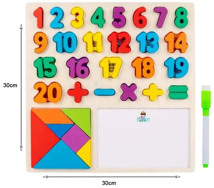 Εκπαιδευτικό Ξύλινο Παιχνίδι Αριθμοί - Wooden Game Numbers