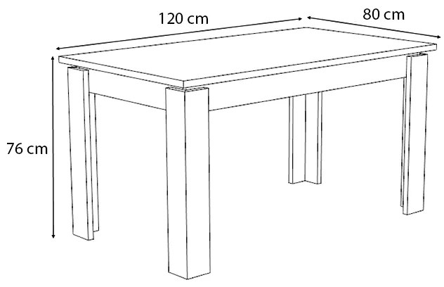 Τραπέζι Denzel Megapap χρώμα γκρι σκυροδέματος 120x80x76εκ.