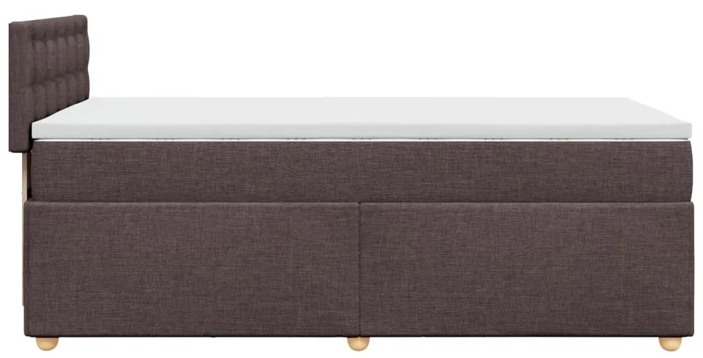 Κρεβάτι Boxspring με Στρώμα Σκούρο Καφέ 80x200 εκ. Υφασμάτινο - Καφέ