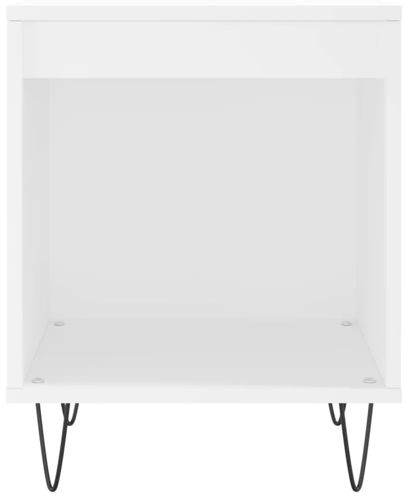 vidaXL Κομοδίνα Λευκά 2 τεμ. 40 x 35 x 50 εκ. από Επεξεργασμένο Ξύλο