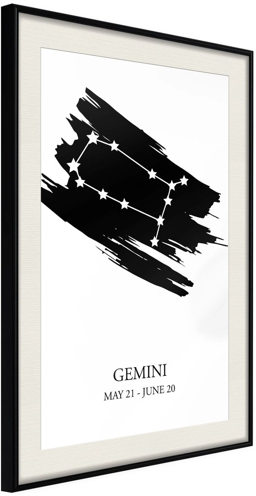 Αφίσα - Zodiac: Gemini I - 20x30 - Μαύρο - Με πασπαρτού