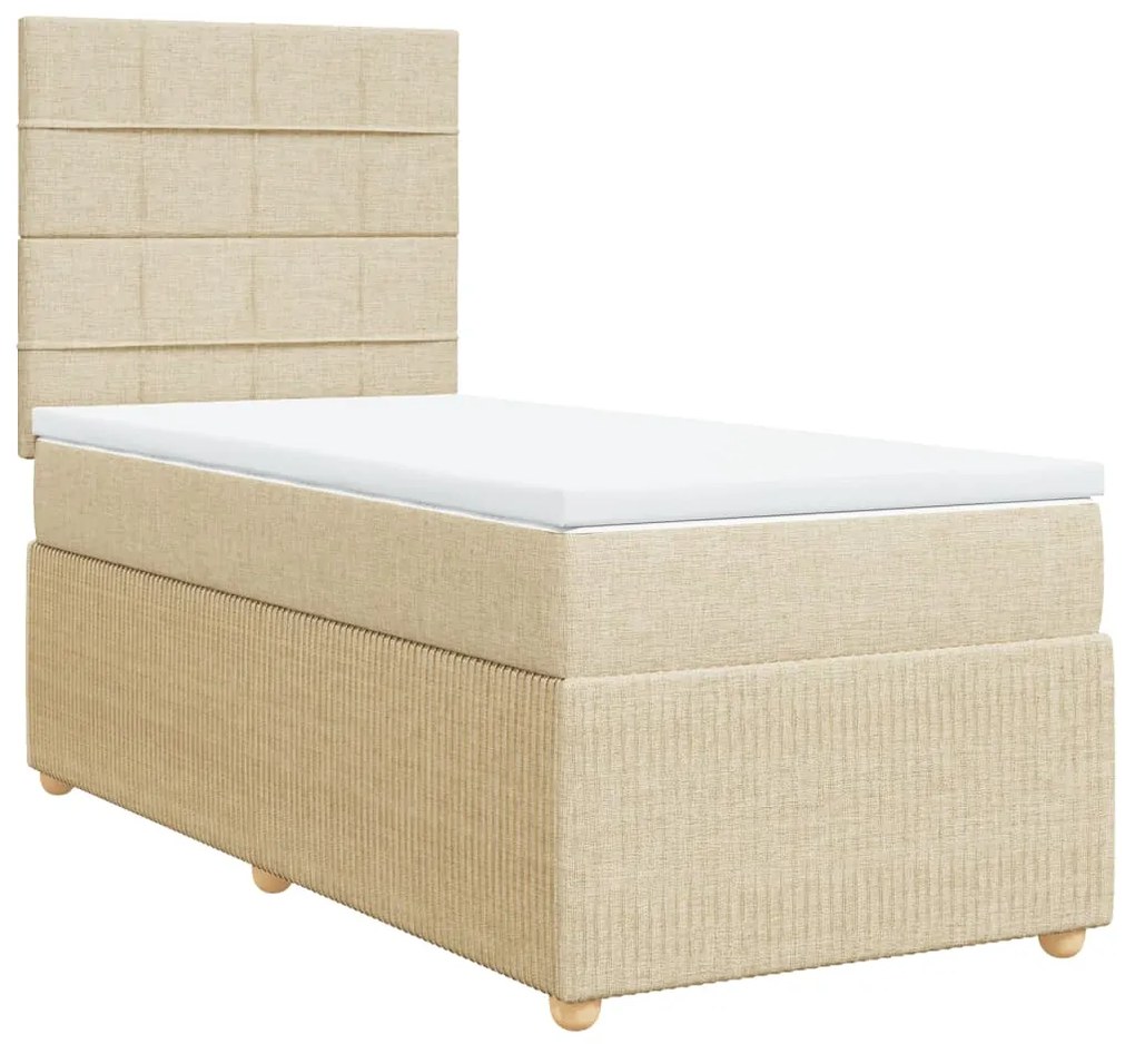 ΚΡΕΒΑΤΙ BOXSPRING ΜΕ ΣΤΡΩΜΑ ΚΡΕΜ 80 X 200 ΕΚ. ΥΦΑΣΜΑΤΙΝΟ 3291888