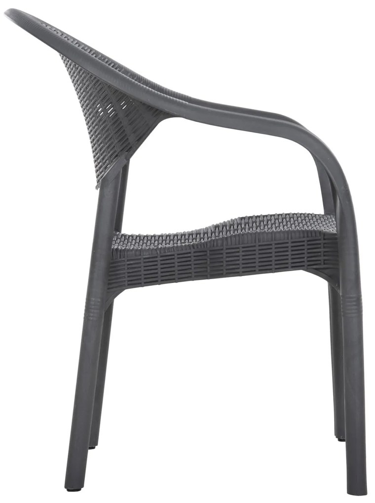 ΠΟΛΥΘΡΟΝΑ ΠΟΛΥΠΡΟΠΥΛΕΝΙΟΥ FETT  BAMBOO LOOK-ΑΝΘΡΑΚΙ 63x59x81Υεκ. 63x59x81 εκ.