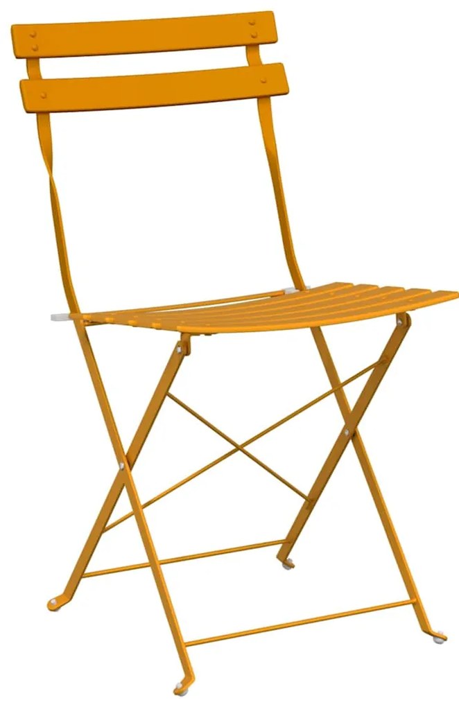 vidaXL Πτυσσόμενη Καρέκλα Κήπου 2 pcs Μουσταρδί 42 x 46 x 82εκ Ατσάλι