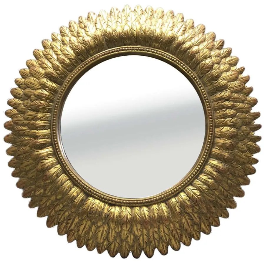 Καθρέπτης Τοίχου Sayap 11-0284 38,5x38,5x3cm Gold-Antique Glass,Polyresin
