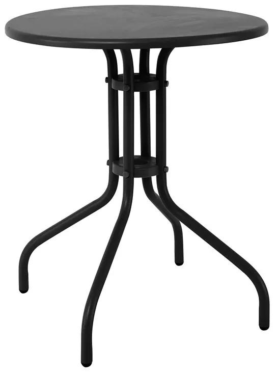BALENO Τραπέζι Κήπου - Βεράντας, Μέταλλο Βαφή Μαύρο  Φ60x70cm [-Μαύρο-] [-Μέταλλο/Γυαλί-] Ε2409,3