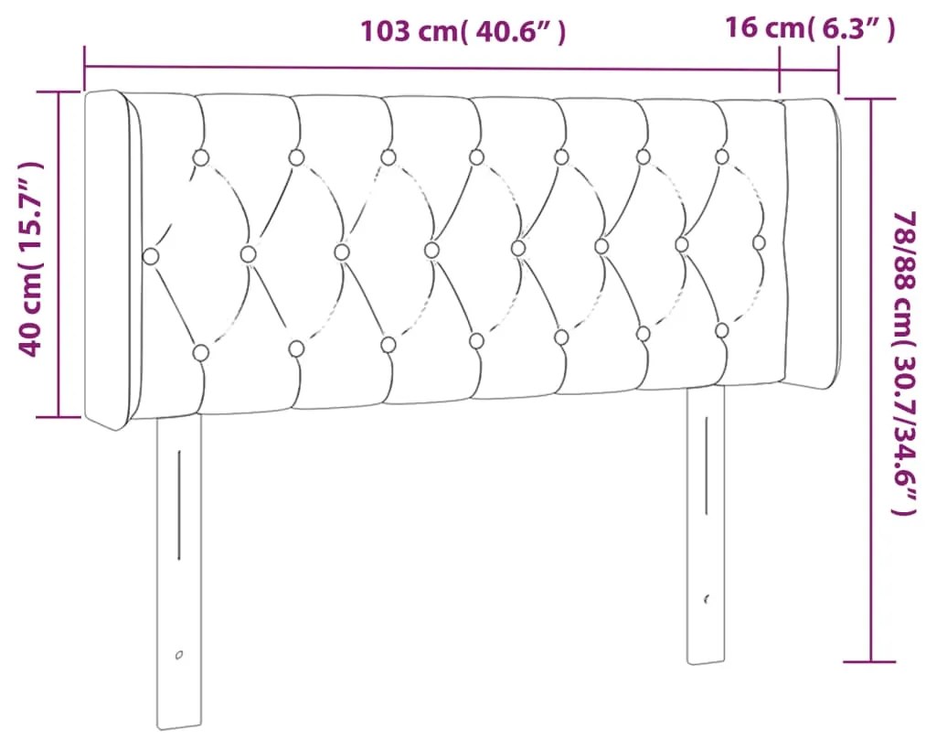 vidaXL Κεφαλάρι Κρεβατιού LED Σκούρο Γκρι 103x16x78/88 εκ. Βελούδινο