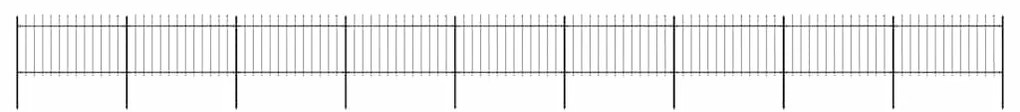 vidaXL Κάγκελα Περίφραξης με Λόγχες Μαύρα 15,3 x 1 μ. από Χάλυβα