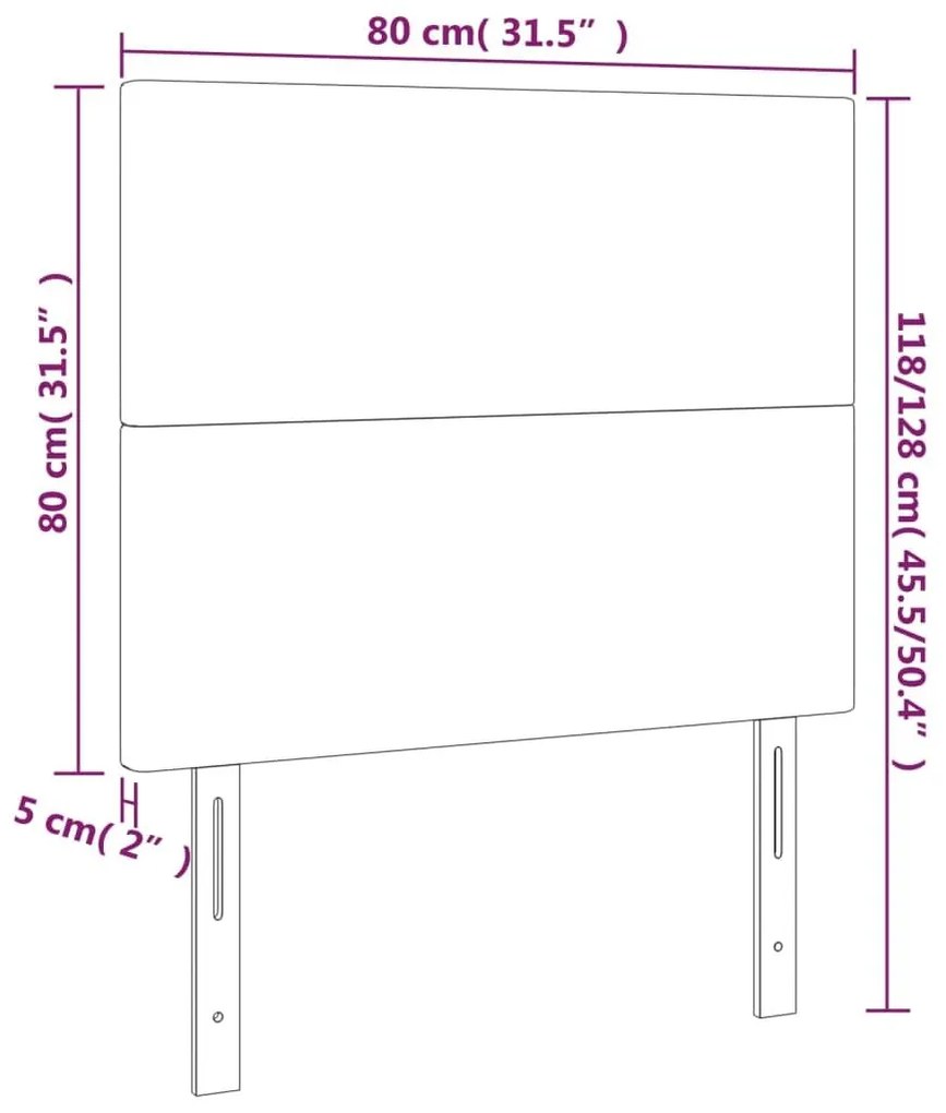 Κεφαλάρι Κρεβατιού LED Μπλε 80x5x118/128εκ. Υφασμάτινο - Μπλε