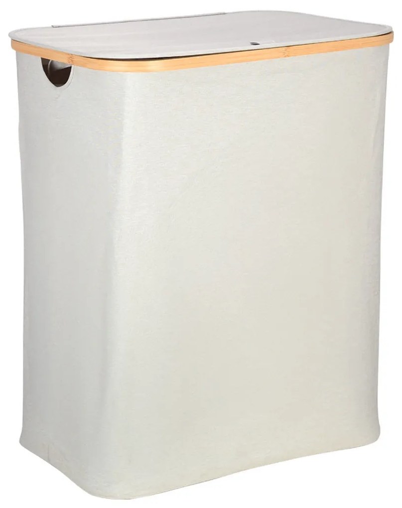 Καλάθι Απλύτων 2 Θέσεων (56x37x68) Estia Bamboo Essentials Γκρι 02-26974