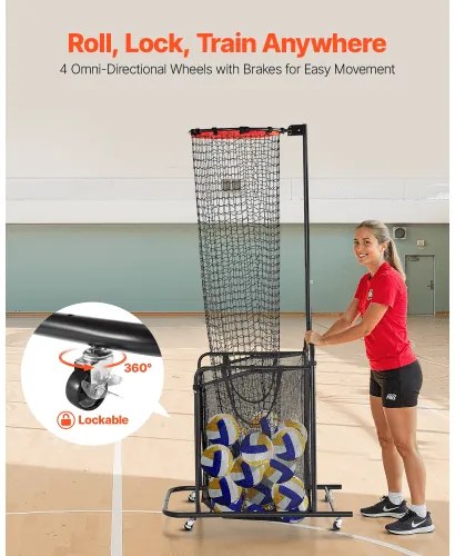 VEVOR Volleyball Setter Training Equipment Trainer Net Angle Height Adjustable