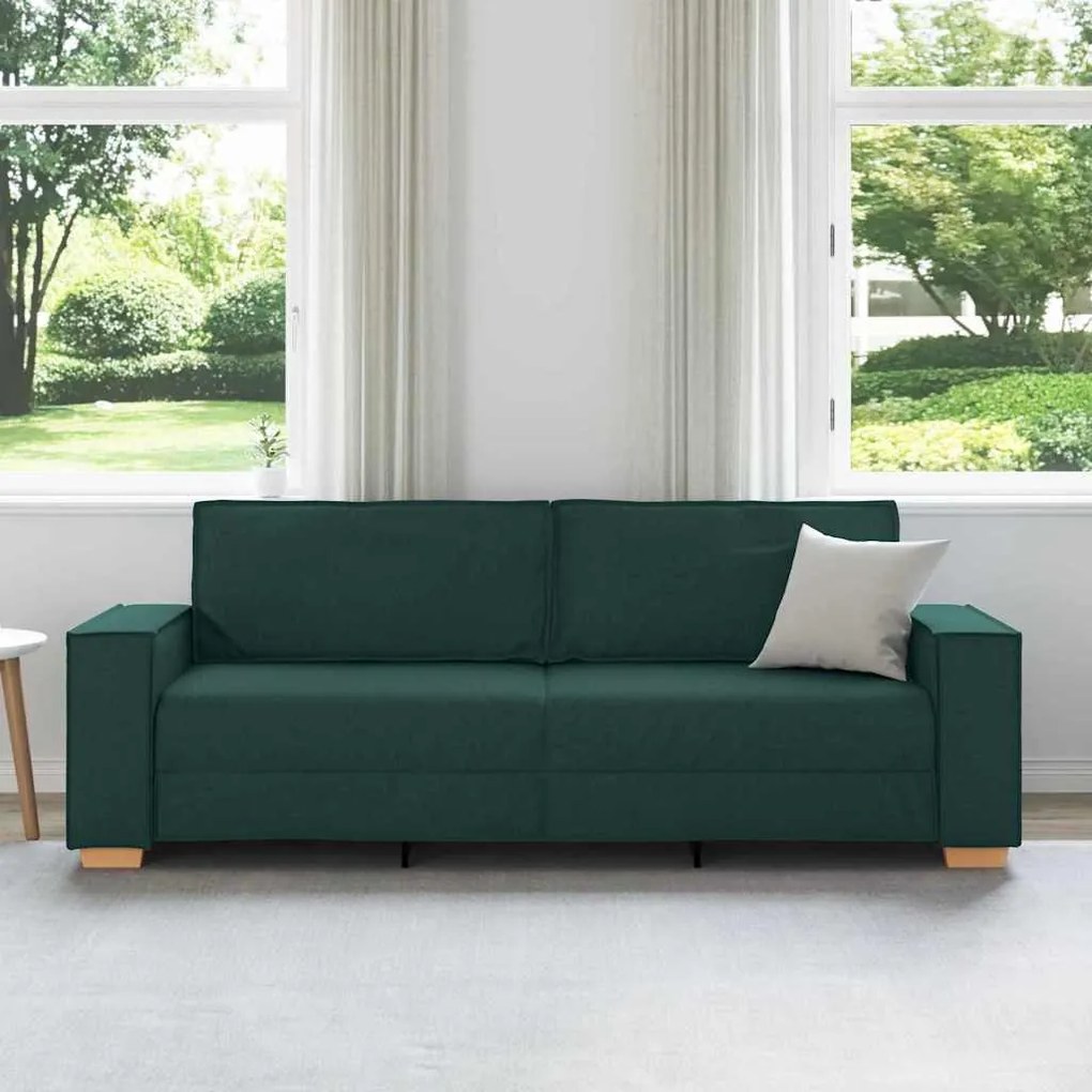 vidaXL 3-Θέσιος καναπές Σκούρο πράσινο 220 x 78 x 84 εκ. ύφασμα
