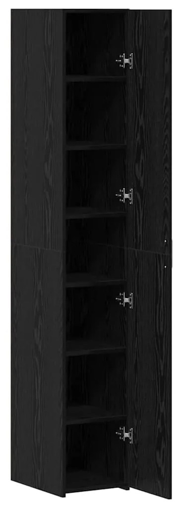 vidaXL Highboard Μαύρη δρυς 30 x 42.5 x 185 εκ Επεξεργασμένο ξύλο