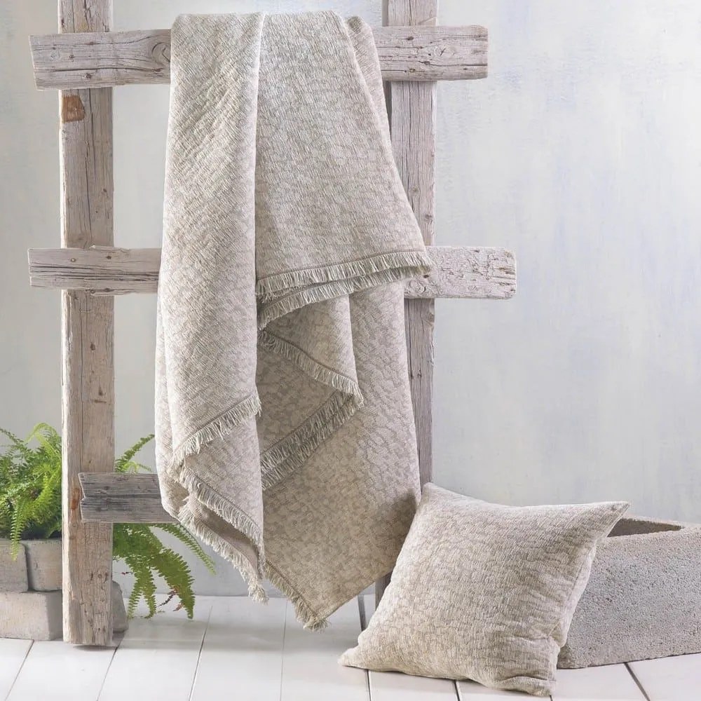 Ριχτάρι Kober Beige Ρυθμός Τριθέσιο 180x280cm Chenille,Βαμβάκι,Polyester