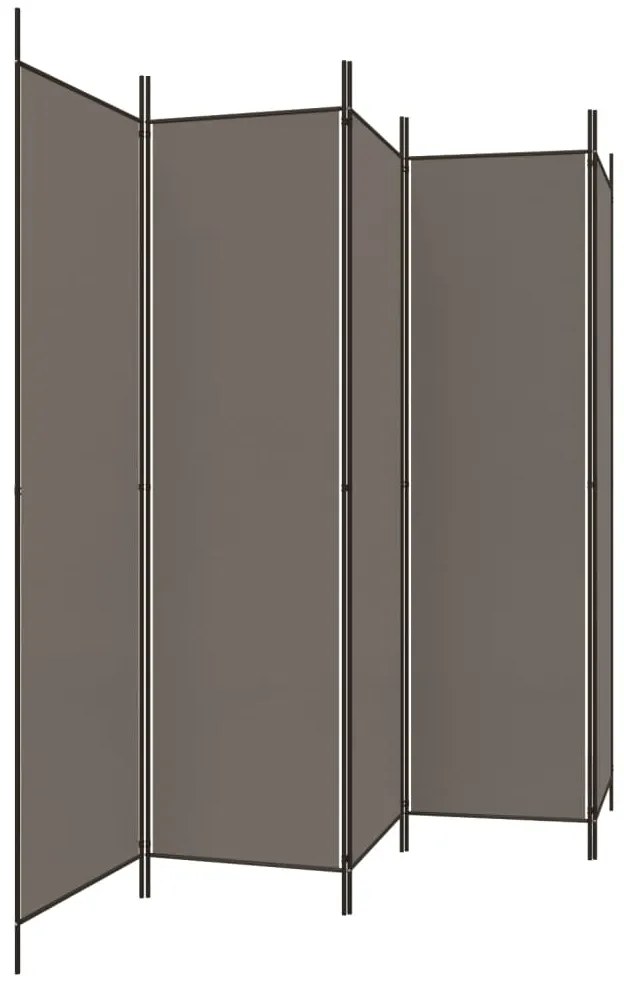 vidaXL Διαχωριστικό Δωματίου με 5 Πάνελ Ανθρακί 250x220 εκ. από Ύφασμα