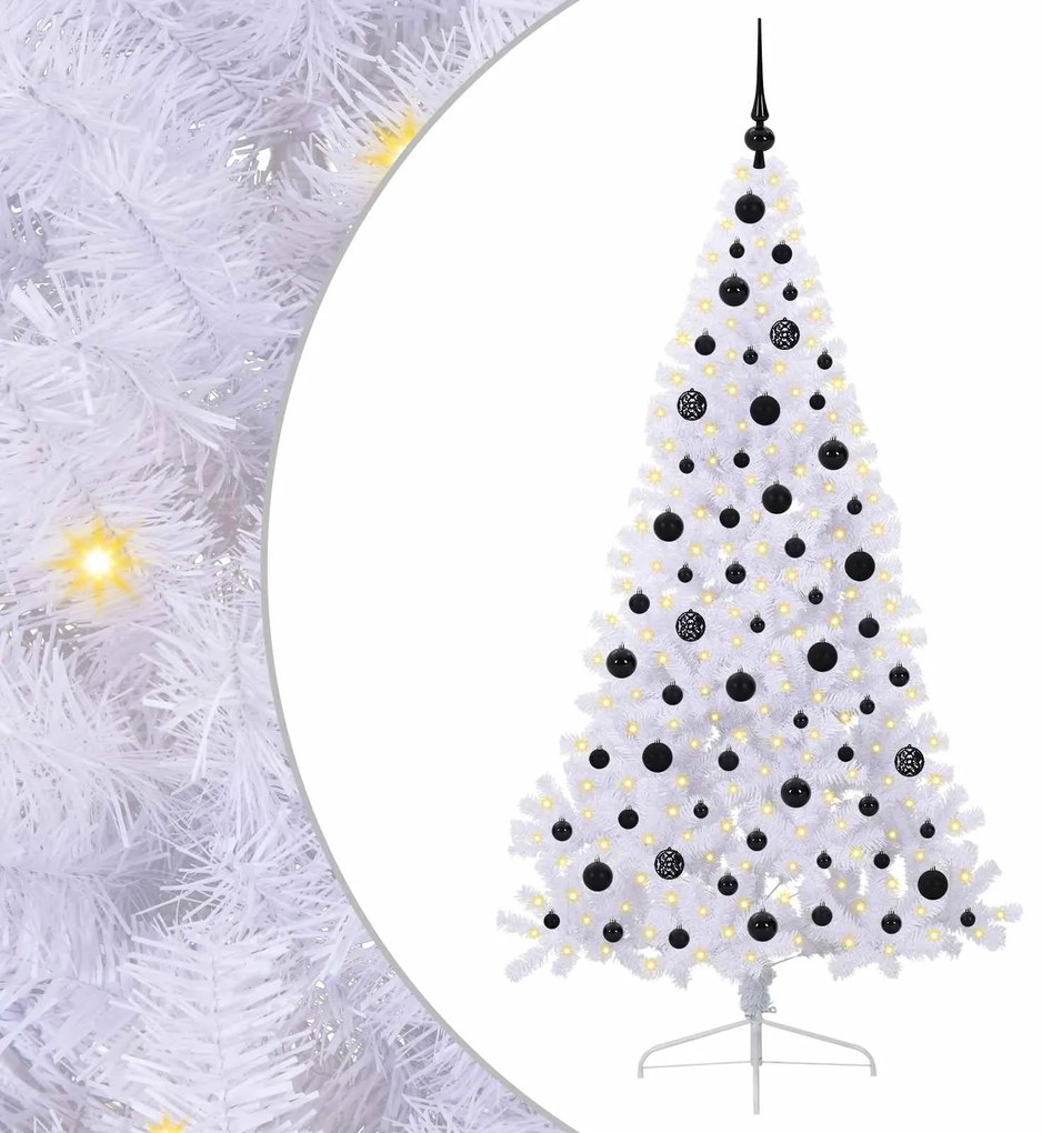 vidaXL Τεχνητό Χριστουγεννιάτικο Δέντρο Λευκό 180 cm PVC και Ατσάλι