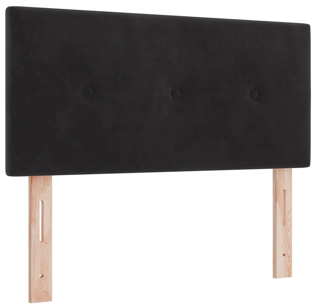vidaXL Κρεβάτι Box Spring με Στρώμα Μαύρο 90x190 εκ. από Βελούδο