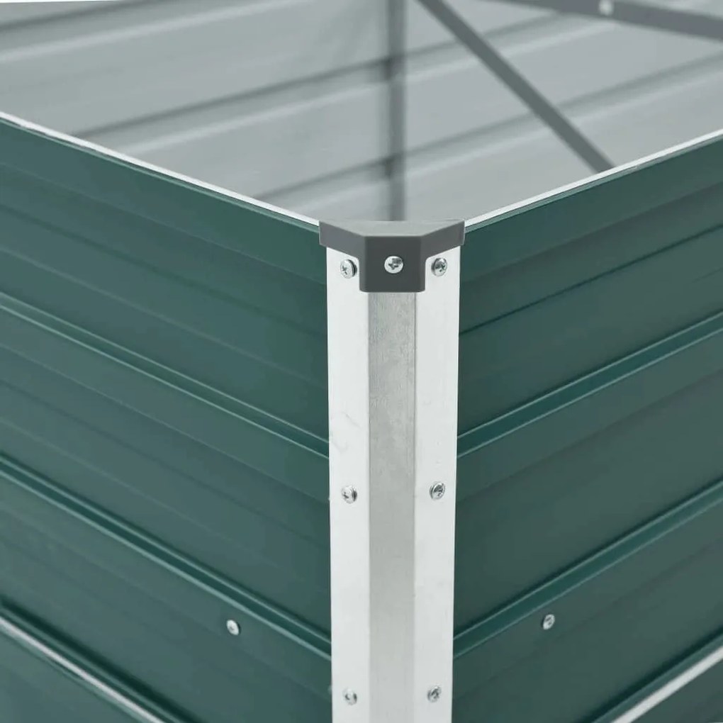 vidaXL Ζαρντινιέρα Υπερυψωμένη Πράσινη 480x80x77 εκ. Γαλβαν. Χάλυβας