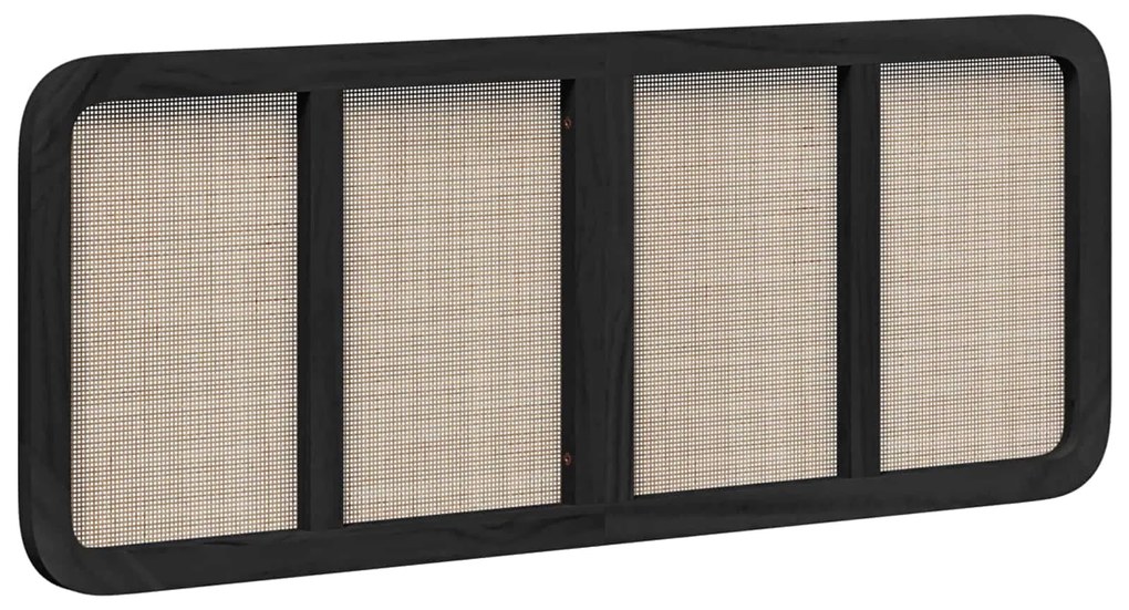 vidaXL Κεφαλάρι με κεφαλάρι Μαύρο 140 x 55 x 3 εκ. Ρατάν