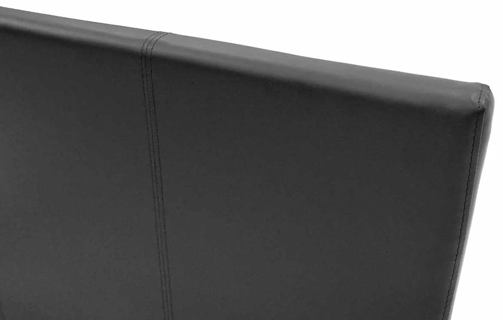 Κρεβάτι Nevil pakoworld μονό 100x200 PU χρώμα μαύρο ματ με ανατομικές τάβλες