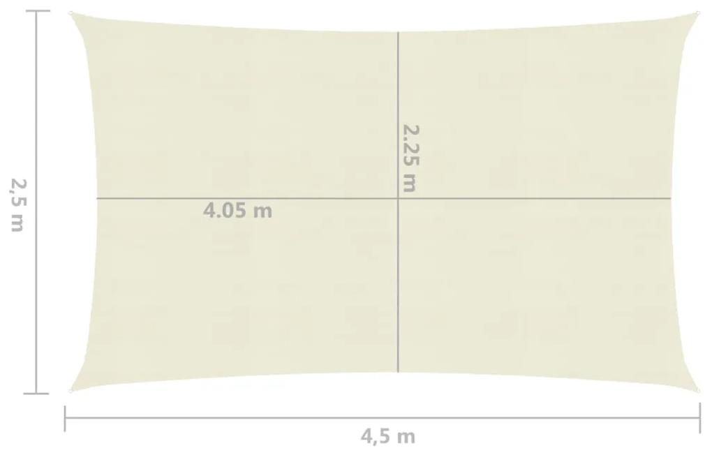 vidaXL Πανί Σκίασης Κρεμ 2,5 x 4,5 μ. από HDPE 160 γρ./μ²