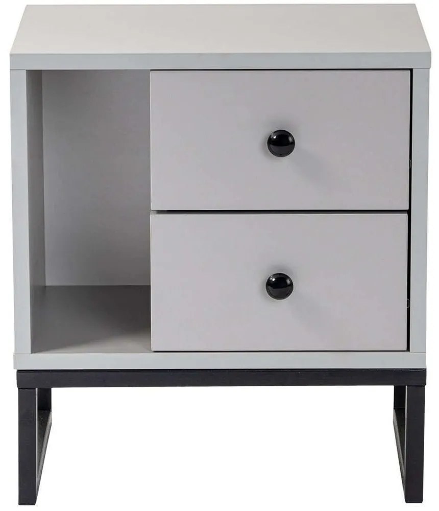 Κομοδίνο Glimmer 241NRD1412 45,2x29,5x50cm Light Grey-Black