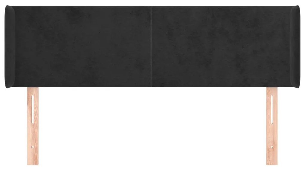 Κεφαλάρι με Πτερύγια Μαύρο 147x16x78/88 εκ. Βελούδινο 3118538