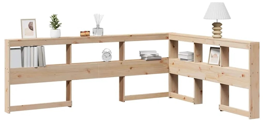 vidaXL βιβλιοθήκη κεφαλάρι σε σχήμα L 135 εκ. Ξύλο Πεύκου